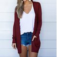 thumbnail image 2 of AherBiu Womens Cardigan Tops Long Sleeve Open Front Mid-Long Outwear with Pockets Spring Clothes, 2 of 7