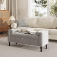 thumbnail image 1 of Kojooin 46.5 in Storage Bench Ottoman, Upholstered End of Bed Bench with Button Tufting and Hidden Storage, 1 of 8