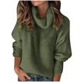 thumbnail image 2 of Hauts à Manches Longues pour Femmes Automne et Hiver Pull Col Roulé Décontracté Tricoté Manches Longues Hauts Unis Pulls Hauts pour Femmes Manches Longues, 2 of 8