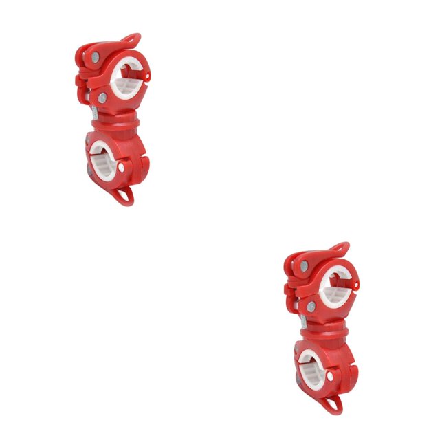 Decodeary Support de Lampe en Plastique Métal Antichoc Support Rotatif à 360 Degrés Fournitures de Cyclisme Rouge/blanc 2Ensemble