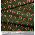 thumbnail image 2 of Soimoi Green Poly Georgette Fabric Text & Paint Brush Art & Craft Print Sewing Fabric Yard 42 Inch Wide, 2 of 3