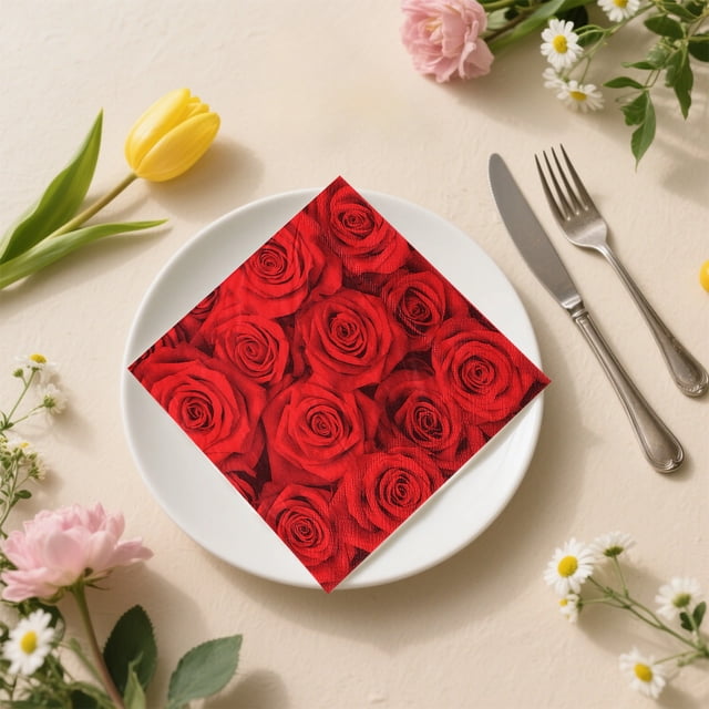SASHENHG Valentines's Day Disposable Printed Napkins Face Towels Handkerchiefs Valentines's Day Party Tissues Suitable For Valentines's Day Kitchen Decorations