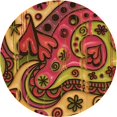 thumbnail image 1 of Ahgly Company Tapis Rond Lavable en Machine Intérieur Transitionnel Rouge Safran, 8 Pieds Rond, 1 of 7