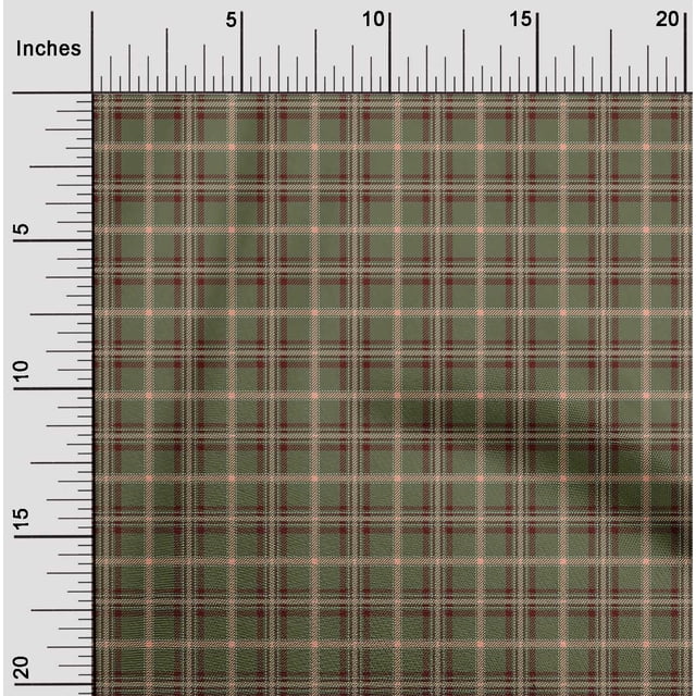 oneOone Polyester Lycra Fabric Tartan Check Decor Fabric Printed BTY 56 Inch Wide