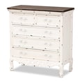 thumbnail image 1 of Baxton Studio Levron Armoire de Rangement à 5 Tiroirs en Bois Fini Brun et Blanc, 1 of 11