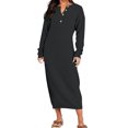 thumbnail image 2 of TJAZFJPA Robes à Motifs pour Femmes Robe Chandail Mi-Longue d'Automne à Manches Longues avec Boutons et Col en V Surdimensionnée Décontractée et Ample, Mode 2025 Robe Scintillante pour Femmes, 2 of 4