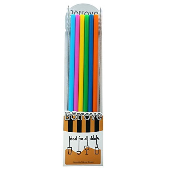 Paille d'Un Demi-Gallon - Pailles en Silicone Réutilisables Extra Longues de 12 Pouces pour Gobelet Haut de 32 oz, Flasque Hydro de 40 oz, Bouteille d'Eau de 64 oz, Pichet d'Eau Hydro YETI RTIC-Flexible Grand Grand - Lot de 8