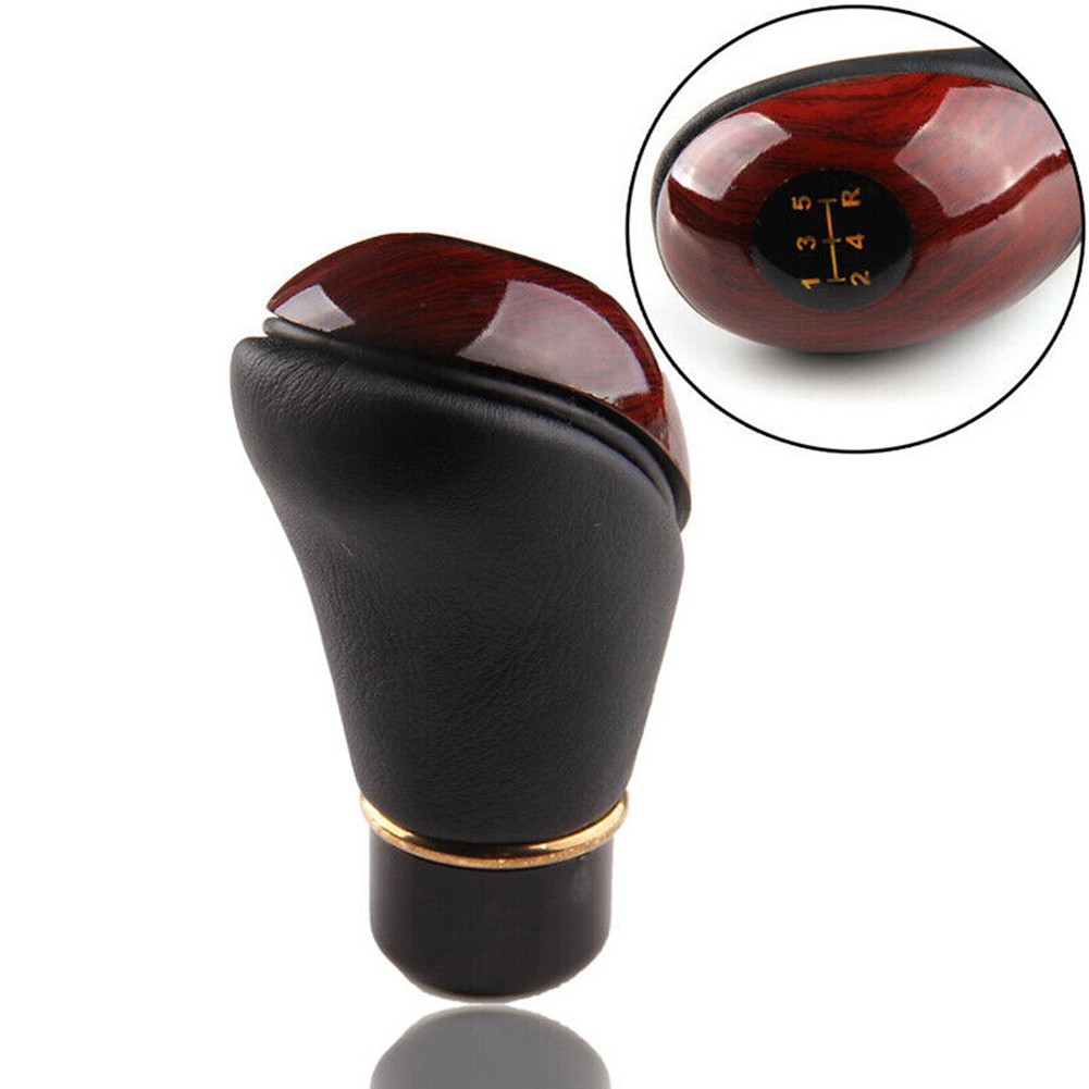 Universal Manual Car Leather Gear Stick Shift Knob Shifter Lever Handle 5 Speed