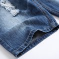 thumbnail image 4 of Cameland Men's Ripped Denim Trunks Stretchy Washed Jeans Trunks Cut-off Classic Fit Biker Jeans Trunks, 4 of 7