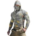 thumbnail image 1 of Men Unisex Camo Print Cooling Hoodie Face Cover & UPF Sun Block Design, Long Sleeve Raglan Cut Top with Ultralight Moisture Wicking Fabric, Adjustable Hood for Summer Adventures Casual Sporty Style, 1 of 9