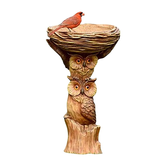 Antique Resin Garden Birdbath Ornament Style Outdoor Yard Desktop