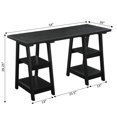 thumbnail image 4 of Convenience Concepts Designs2Go Bureau Tréteau Double, Fini Bois Noir, 4 of 5