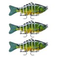 thumbnail image 4 of Lot de 3 Leurres de Pêche Eau Salée Appâts Réutilisables avec Perle Attraction Extérieure Swimbaits Artificiels Crankbait 10cm Type 4, 4 of 8