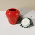 thumbnail image 3 of Desktop Ornament Strawberry Shaped Jar with Lid Ceramic Strawberry Cookie Jar Cute Container for Tea Coffee Candy Cook Storage, 3 of 6