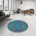 thumbnail image 4 of Ahgly Tapis de Zone Carré Lavable en Machine, Turquoise Foncé Vert, 8 Pieds Carré, 4 of 7