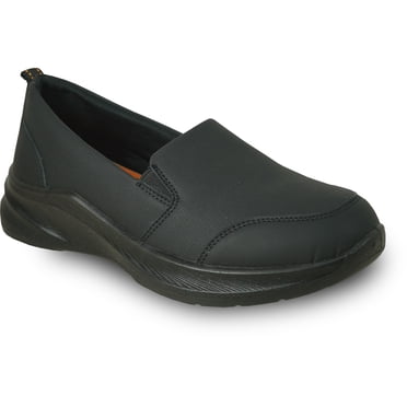 vangelo Women Professional Slip Resistant Slip On Work Sneaker for Food Service Health Care Nurse ARIA-2 Black