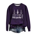thumbnail image 1 of Birdeem Chandail de Noël pour Femme à Col Rond Imprimé, Coupe Ample, Manches Longues, Chandails Sans Capuche, 1 of 1