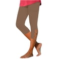 thumbnail image 1 of Timegard Womens Capri Pants Elastic Waisted Cutout Slim Solid Color Comfy Short Leggings Bottom Trousers, 1 of 7