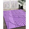 thumbnail image 3 of Ahgly Tapis Rond Lavable en Machine Intérieur Transitionnel Violet Violet, 3 Pieds Rond, 3 of 7