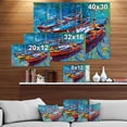thumbnail image 4 of Designart Three Fishing Boat Oil Painting Canvas Wall Art, 4 of 4