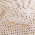 thumbnail image 4 of Intelligent Design Ensemble de Draps Imprimés à Pois Métalliques Rose Poudré/or Grand Lit, 4 of 4