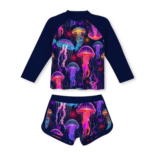 Maillot de Bain Fille Ensemble Bikini 2 Pcs Maillot de Bain Rayé à Volants pour Ados 14-15 Ans