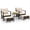 Blanc, variante sur Costway Ensemble de Mobilier d'Extérieur 5 Pcs Chaises et Ottomans en Rotin avec Table Basse à Dessus en Verre Blanc Cassé