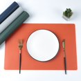 thumbnail image 1 of Fatty Farmer Faux Leather Heat Resistant Placemats, Dining Room Table Mats, Protect Surfaces,Non-Slip Washable Table Mats，Kitchen Decor Accessories（Set of 4, Size 17.71x11.81in, Orange）, 1 of 5