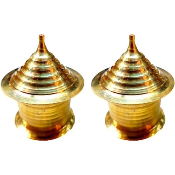 2 PCS PURE TRADITIONAL BRASS SINDHOOR KUMKUM SINDOORDANI JEWELRY BOX