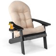 thumbnail image 1 of Costway Chaise Adirondack Hanches Chaise Adirondack avec Porte-Gobelet et Coussin Noir, 1 of 8