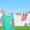 thumbnail image 4 of Clearance! beishanbush Fixing Clip Portable Outdoor Clothesline with 12 Clothespins Beach Windproof Clothes Rack Super Elastic Clothesline One Size Pink, 4 of 8