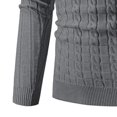 thumbnail image 4 of Xcmzpl Men Turtleneck Sweater Long Sleeve Cable Knit Sweaters Slim Fit Mock Neck Twisted Pullover Solid Fall Sweater Tops, 4 of 5