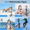 thumbnail image 3 of 70.9" AI-Powered 360° Rotation Face & Motion Tracking Tripod Stand with Dual Ring Fill Lights, Remote Control, and Selfie Stick Functionality – Ideal for Vlogging, Live Streaming, and Video, 3 of 6