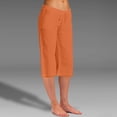 thumbnail image 2 of Timegard Plus Size Cotton Linen Drawstring Capri Pants for Women, 4X-Large, 2 of 6