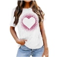 thumbnail image 2 of Meichang T-Shirt pour Femmes Joyeuse Saint-Valentin Chandails Cœur d'Amour T-Shirt Graphique Hauts Mignons Hauts T-Shirts de Fête Manches Courtes Col Rond T-Shirts Mode 2025, 2 of 5
