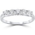 thumbnail image 1 of 1/2ct Five Stone Diamond Wedding Ring 14K White Gold, 1 of 4
