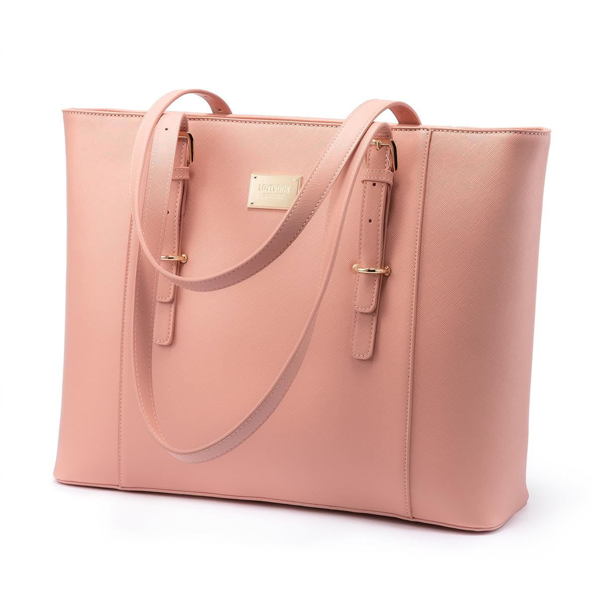 Professional Laptop Purse Tote Bag with Padded Compartment Fits Up to 15.6 Inch Computer N1-Pink