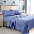 thumbnail image 3 of 1000 Thread Count 100% Egyptian Cotton 3-Piece Flat Sheet (1 Flat + 2 Pillow Covers) Solid Pattern, 3 of 5