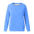 thumbnail image 4 of RKSTN Chandail pour Femmes Mode Couleur Unie Décontracté Manches Longues Col Rond Hauts Coupe Ajustée Chandail à Enfiler Mignon Léger Blouse, 4 of 4