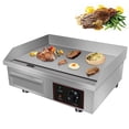 thumbnail image 1 of INTBUYING 1500W 14" Commercial Electric Countertop Flat Top Griddle Stainless Steel Non-Stick Griddles with Adjustable Temperture Control 110V for Teppanyaki Restaurant, 1 of 9