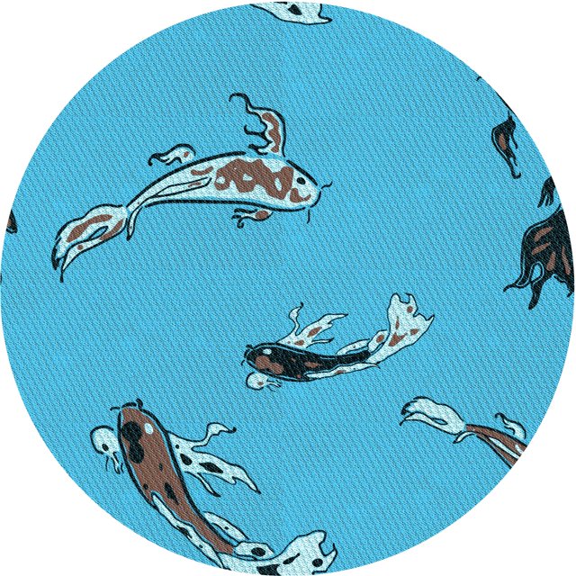 Ahgly Tapis Rond Lavable en Machine Intérieur Transitionnel Turquoise Foncé Vert, 6 Pieds Rond