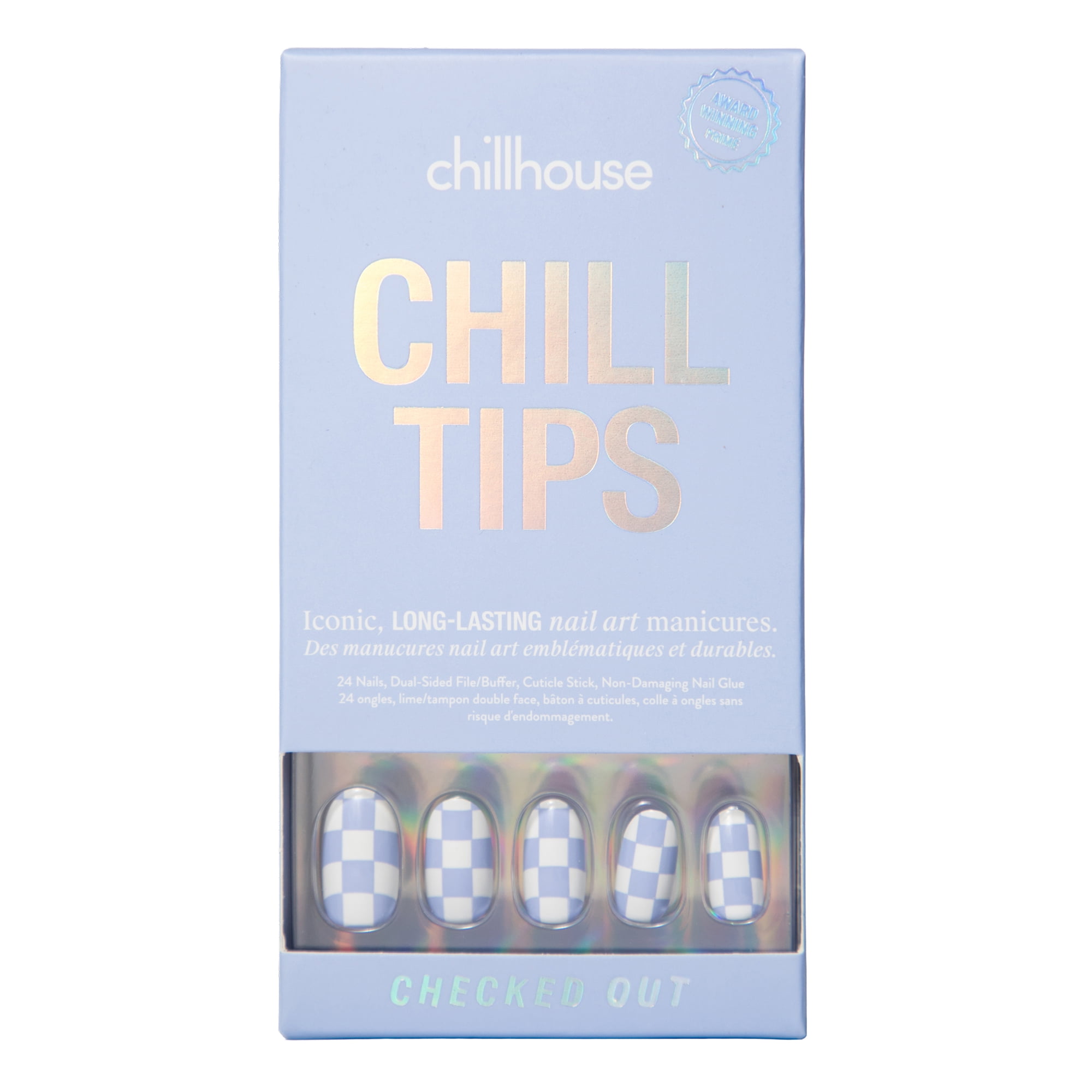Chillhouse - Press Ons Tips Nails - Almond - Checked Out - 30 Tips