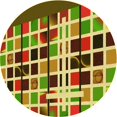 thumbnail image 1 of Ahgly Company Tapis de Zone Rond Vert Transitionnel pour Intérieur Lavable à la Machine, 8 Pieds Rond, 1 of 7