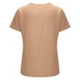 thumbnail image 4 of RXIRUCGD T-Shirts à Col en V pour Femmes Femmes Mode Décontractée Uni Ample T-shirt à Manches Courtes Haut Blouse Chandail Hauts d'Été pour Femmes, 4 of 8