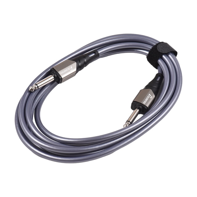 10ft Professional Guitar Cable with 1/4 Inch Male Connectors, Waterproof and Pressure-Resistant Audio Line in Silver, Ideal for Musicians and Performers