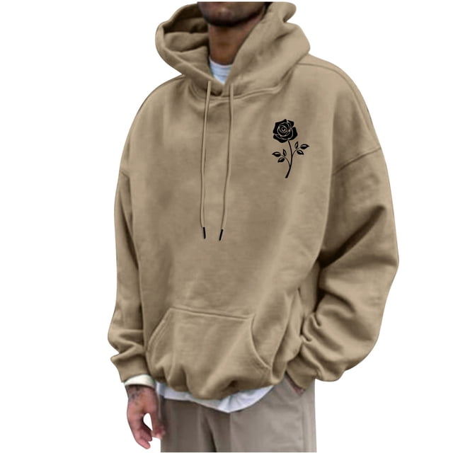QIPOPIQ Men's Loose Fit Midweight Logo Sleeve Graphic Sweatshirt Clearance