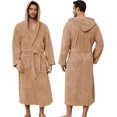 thumbnail image 1 of Men's Bathrobe with Hood, Soft Long Towel Robe for Men - Super Absorbent Quick Dry yet Warm, 1 of 6