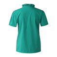 thumbnail image 4 of Women's Casual Solid Color Ruffle Collar Long Sleeve Ruffle Shirt Blouse V Neck Short Sleeve Shirt Tops, 4 of 6