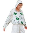 thumbnail image 1 of Kids Sun Protection Zip Hoodie Lightweight Long Sleeve Rash Guard with Hood Swim Cover Up Light Gray 7 Years-8 Years, 1 of 4