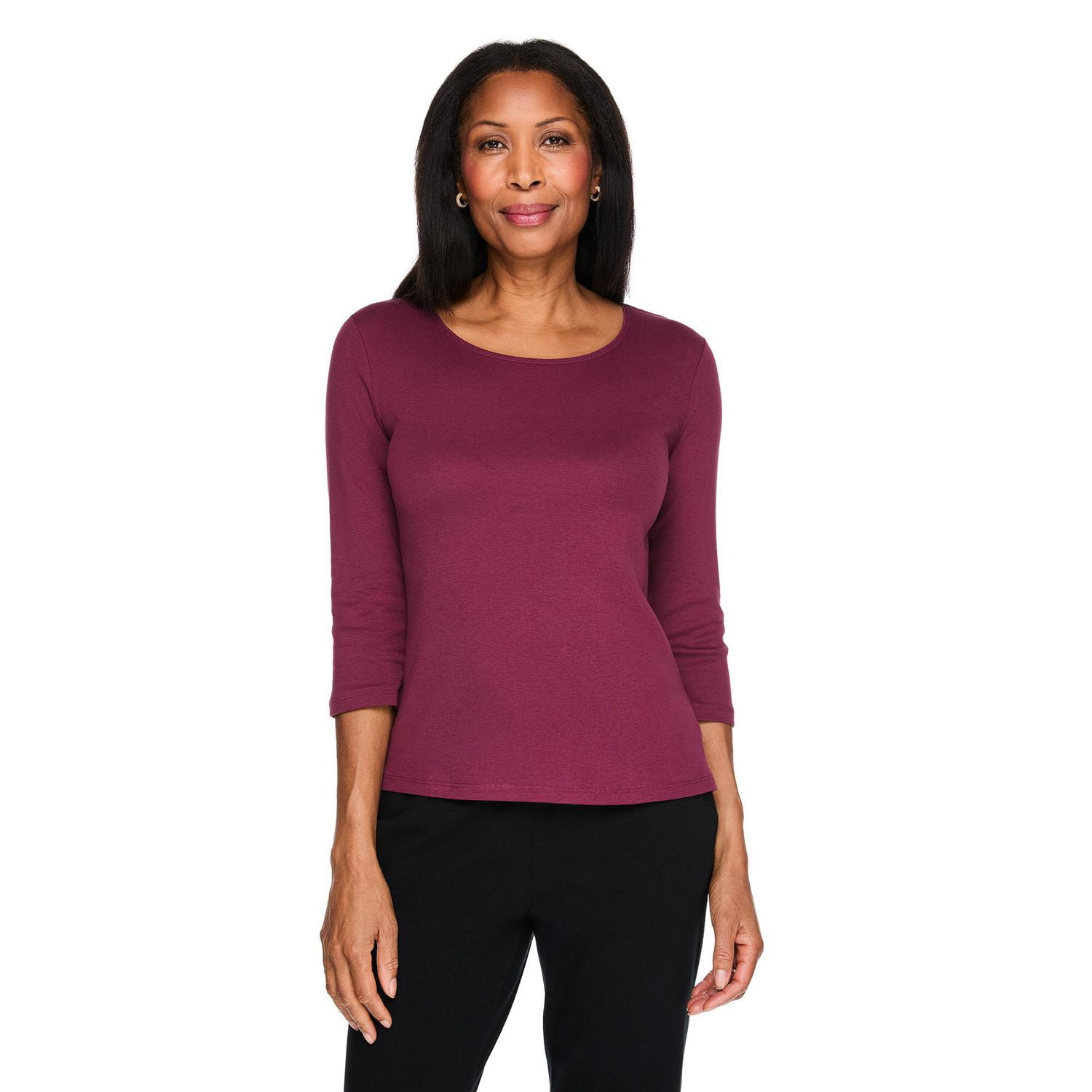 T-shirt à encolure dégagée Karen Scott pour femmes